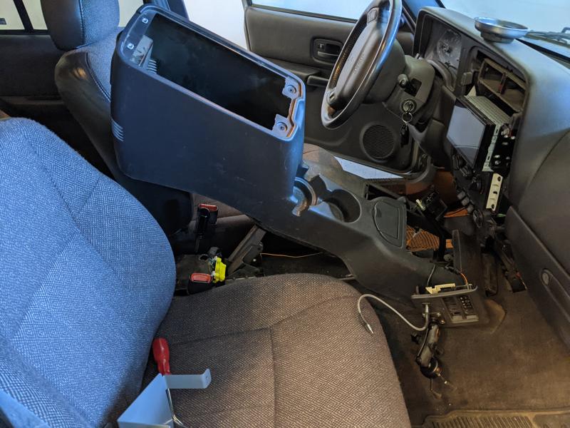 Center console removed