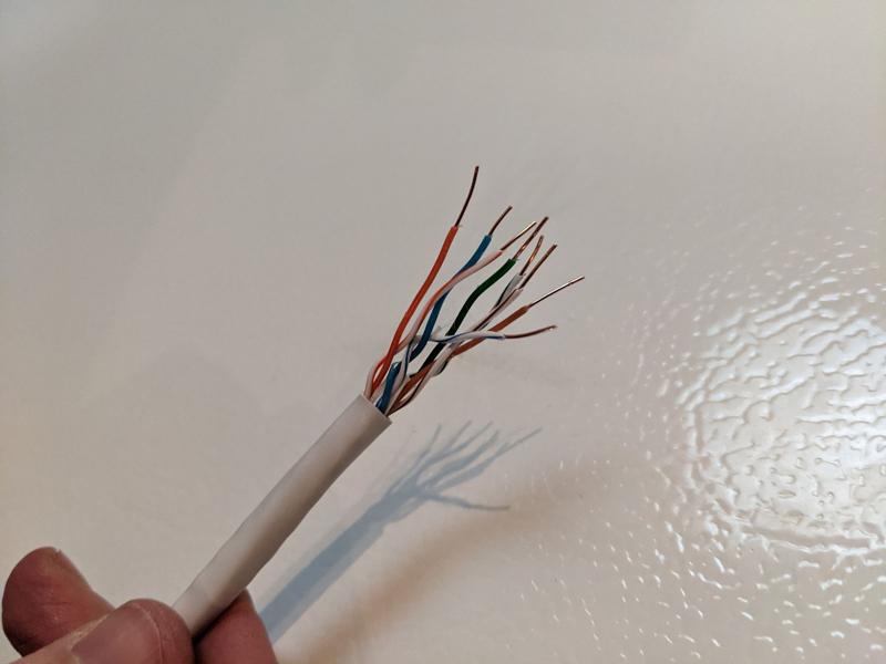 Stripped ethernet cable