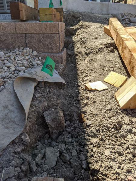 Digging space for the timbers in the ground