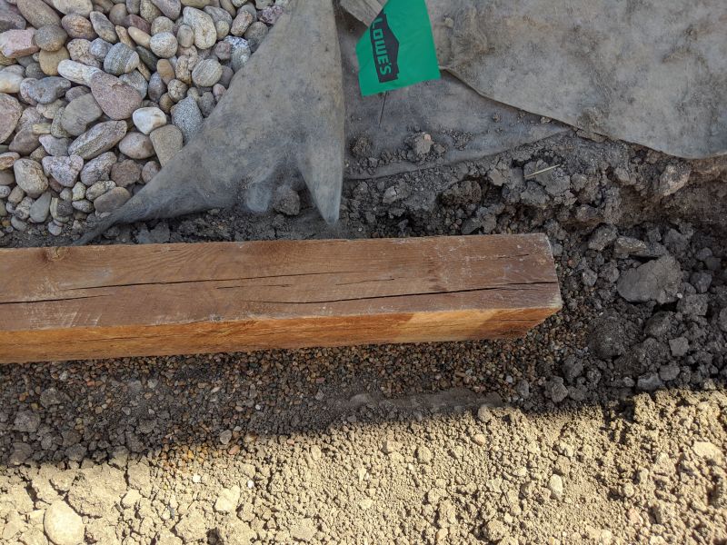 Timber on a gravel base